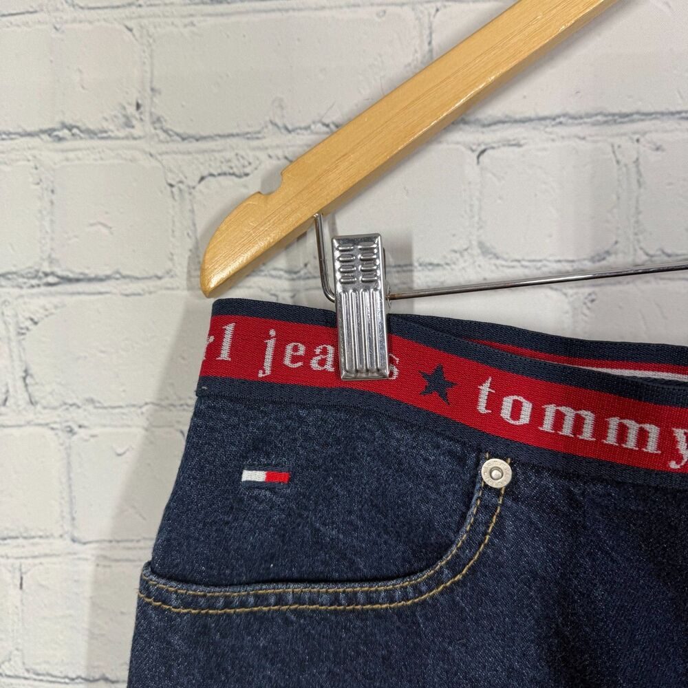 Vintage Tommy Hilfiger Girl Micro Skirt Size 11 Y2K Low Rise Denim 90s Style - Picture 12 of 14